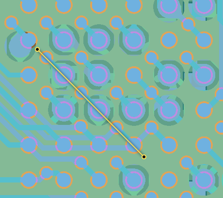 Show the real 2D board viewport while an operator places the two endpoints of a board cross-section.